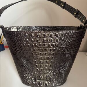 Brahmin Metallic Embossed Bucket Bag